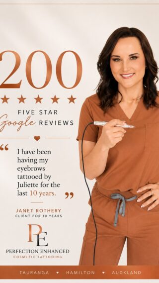 Today I reached a milestone that means so much to me… 200 ⭐⭐⭐⭐⭐ Google reviews.

Every review represents someone who trusted me with their face, their confidence, and their experience. That trust is something I never take for granted.

To every client who has supported Perfection Enhanced over the past 15+ years, thank you. Whether you’ve visited me once or have been with me for over 10 years like some of my wonderful clients, I’m truly grateful.

Your kind words, recommendations and ongoing support have helped my small business grow, and I couldn’t have reached this milestone without you.

Thank you for being part of my journey.

Juliette x